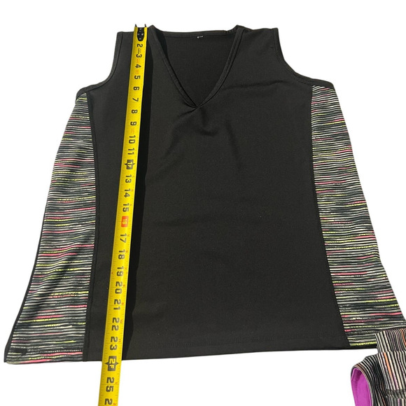 TAKE A WALK Women's Workout Shirt Sleeveless V Neck Pull On Pants Plus Size 3XL - Picture 10 of 13